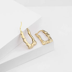 925 Silver Water Ripple Stud Earrings for Women Exaggerate Jewelry