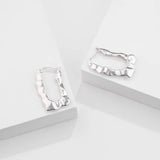 925 Silver Water Ripple Stud Earrings for Women Exaggerate Jewelry
