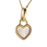 925 Silver Lock Shell Heart Pendant Necklace for Women 925 Jewelry