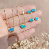 925 Silver Opal Necklace Quiet Forest Olive Pendant