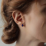 925 Sterling Silver Natural Opal Olive Stud Earrings