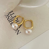 Sterling Silver Freshwater Pearl Oval Stud Earrings for Women