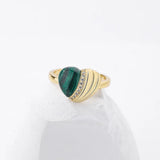 925 Silver Malachite Heart Pendant Necklace for Women