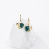 925 Silver Malachite Heart Pendant Necklace for Women