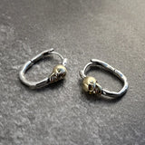 925 Silver Punk Rock Skull Hoop Earrings Vintage Jewelry