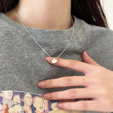925 Silver Oval Chalcedony Pendant Necklace for Women