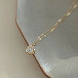 925 Silver Rose Flower Pendant Necklace with Zirconia