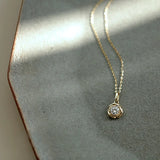925 Silver Rose Flower Pendant Necklace with Zirconia