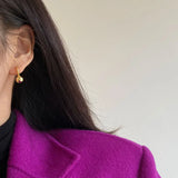 925 Silver Round Ball Drop Earrings Women Glossy Sleeper Earring Gift