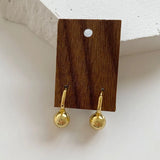 925 Silver Round Ball Drop Earrings Women Glossy Sleeper Earring Gift