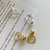 925 Silver Round Ball Drop Earrings Women Glossy Sleeper Earring Gift