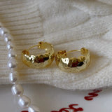 925 Silver Hammered Texture Big Hoop Earrings for Women