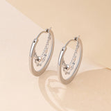 925 Sterling Silver Frosted Hoop Earring Matte Tassel Jewelry