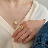 925 Sterling Silver Round Relief Pendant Necklace Women Bead Chain Jewelry