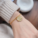 925 Silver Star Moon Charm Bracelet Zircon Jewelry