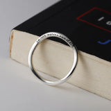 925 Sterling Silver Wave Letter Rings for Women Minimalist Jewelry