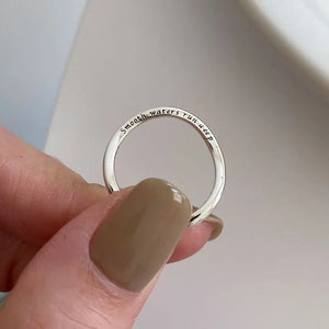 925 Sterling Silver Wave Letter Rings for Women Minimalist Jewelry
