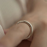 925 Sterling Silver Wave Letter Rings for Women Minimalist Jewelry