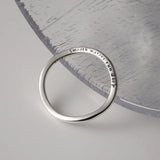 925 Sterling Silver Wave Letter Rings for Women Minimalist Jewelry