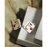 925 Silver Cherry Stud Earrings Asymmetry Red Green Pixels Jewelry