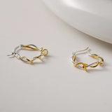 925 Silver Twine Vine Hoop Earrings for Women Minimalist Jewelry