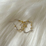 925 Silver Twine Vine Hoop Earrings for Women Minimalist Jewelry