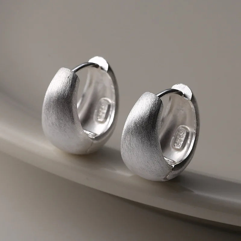 925 Silver U Shape Hoop Earrings for Women Minimalist Jewelry