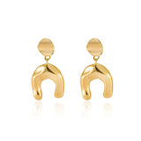 925 Sterling Silver U Stud Earrings for Women