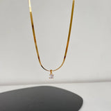 925 Silver Zircon Snake Chain Choker Necklace