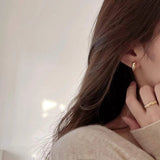 925 Silver V Letter Stud Earring for Women Minimalist Jewelry Gift