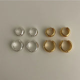 925 Sterling Silver Hoop Earrings 16mm Thick Glossy