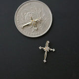925 Silver Zircon Flower Cross Pendant Necklace for Women