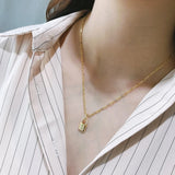 Star Moon Lock Necklace 925 Silver Zircon Pendant Jewelry