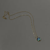 925 Silver Abalone Shell Pendant Necklace Colorful Small Necklace