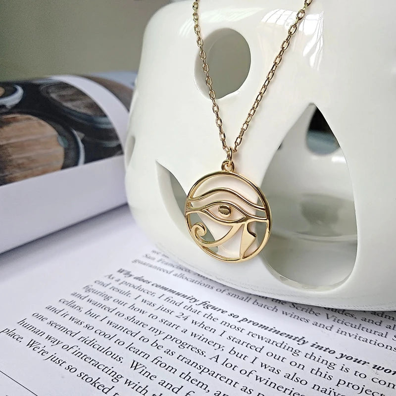 Sterling Silver Art Eye Pendant Necklace for Women