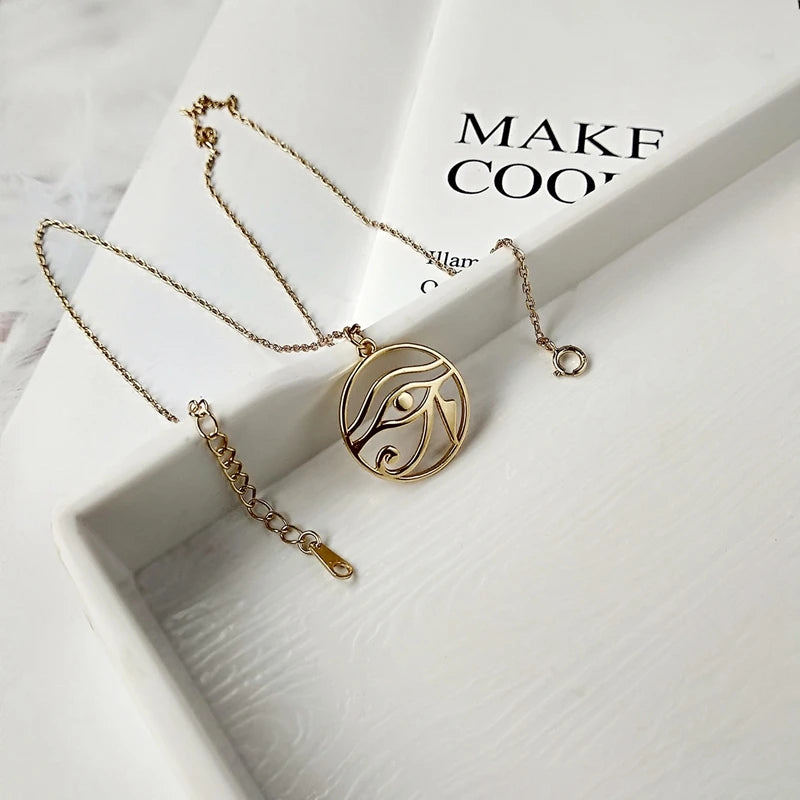 Sterling Silver Art Eye Pendant Necklace for Women
