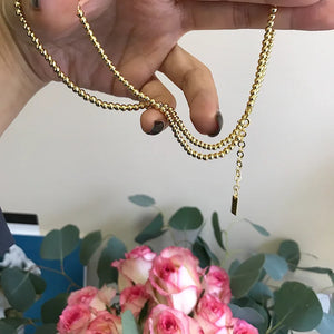 925 Silver Round Bead Choker Necklace for Women