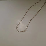 925 Silver Square Letter Choker Short Necklace for Women