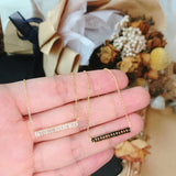 925 Silver Square Strip 5A Zircon Necklace Women Shine Light Pendant
