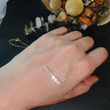 925 Silver Square Strip 5A Zircon Necklace Women Shine Light Pendant