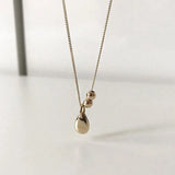 Sterling 925 Silver Water Drop Bead Pendant Necklace for Women