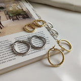 Sterling 925 Silver Twist Grain Hoop Earrings 2.5MM X 15MM /20MM