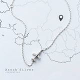 Zircon Airplane Charm Bracelet for Women
