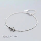 Zircon Airplane Charm Bracelet for Women