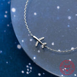 Zircon Airplane Charm Bracelet for Women
