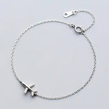 Zircon Airplane Charm Bracelet for Women