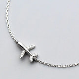 Zircon Airplane Charm Bracelet for Women