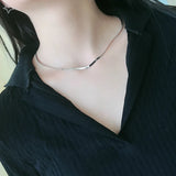 925 Silver Short Snake Chain Rose Necklace For Women