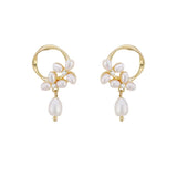 14K Gold Filled Hoop Earrings Freshwater Pearls Women