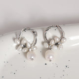 14K Gold Filled Hoop Earrings Freshwater Pearls Women